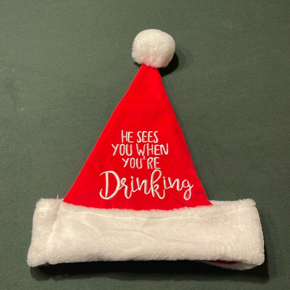 Santa Hat, He Sees You When You’re Drinking